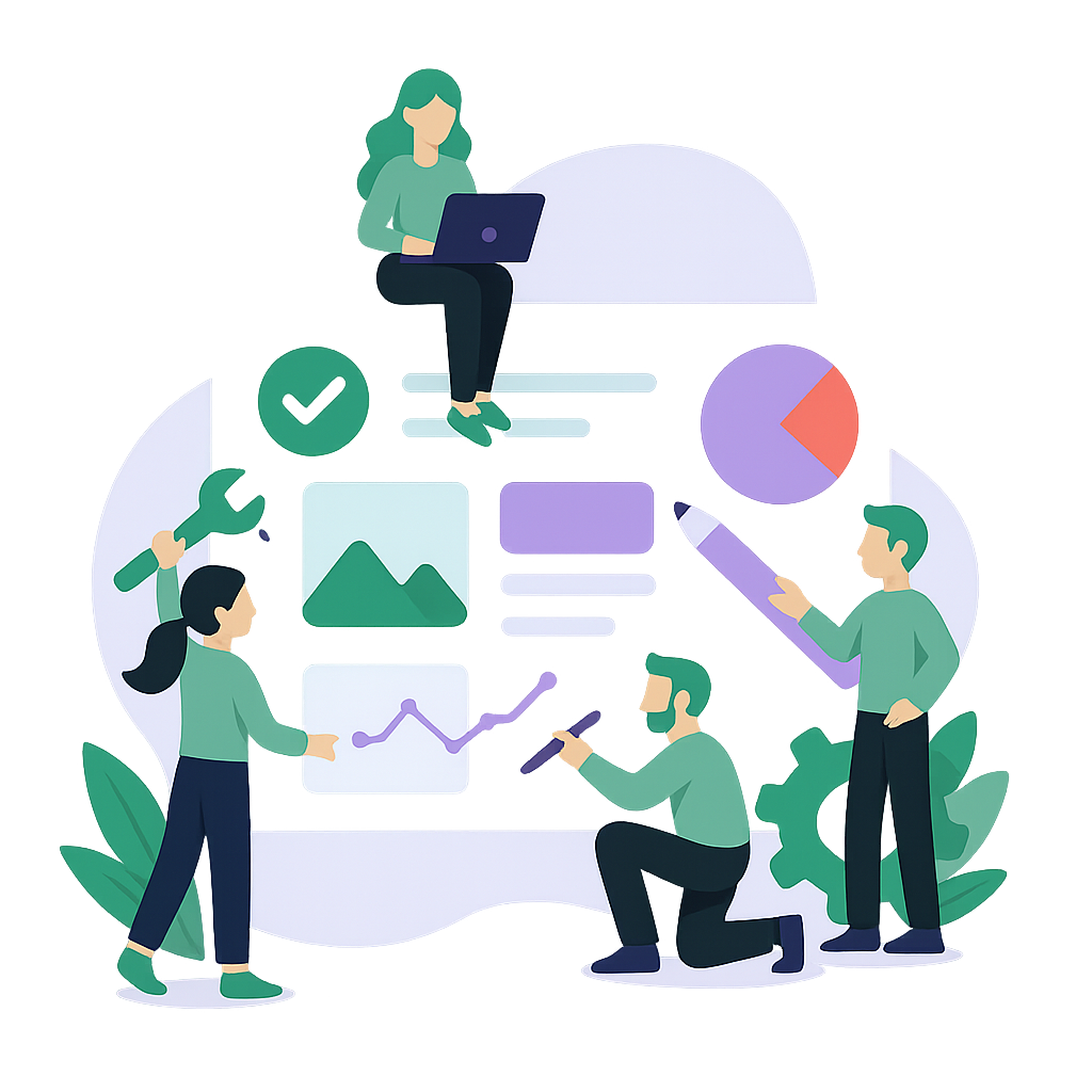 Collaborative UI Assembly Illustration