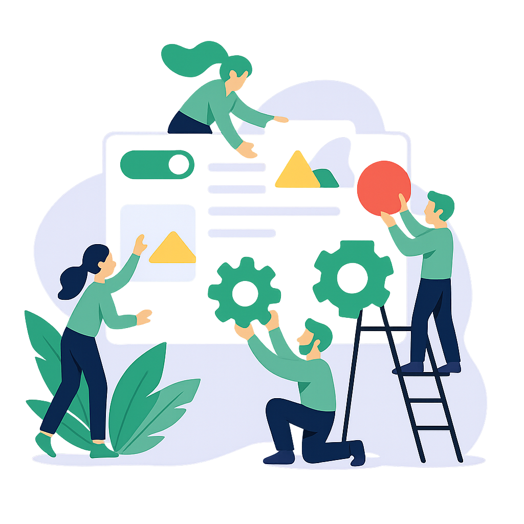 Tech teams assembling UI components